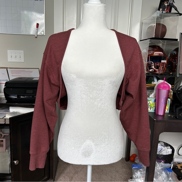 Vitality Balance Athletica Studio Rosewood Marl Cropped Shrug Size Medium - Picture 8 of 14